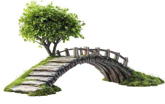 Bridge Structure Reflecting the Link Between Diverse Communities Isolated on transparent background.
