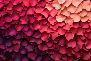 Obraz premium Gradient of vibrant rose petals arranged in a textured design.