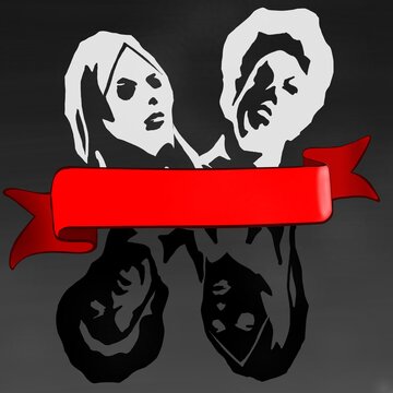 vector illustration of men and women face silhoulette in black and white collour