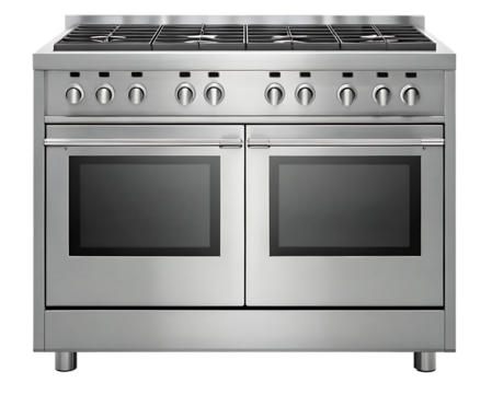 Professional stainless steel range with double oven