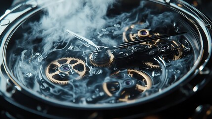 Glowing embers in dark container