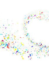 confetti png. Gold confetti falls from the sky.