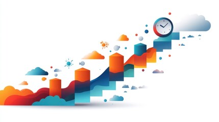 Obraz premium Growth over time, progress, and success