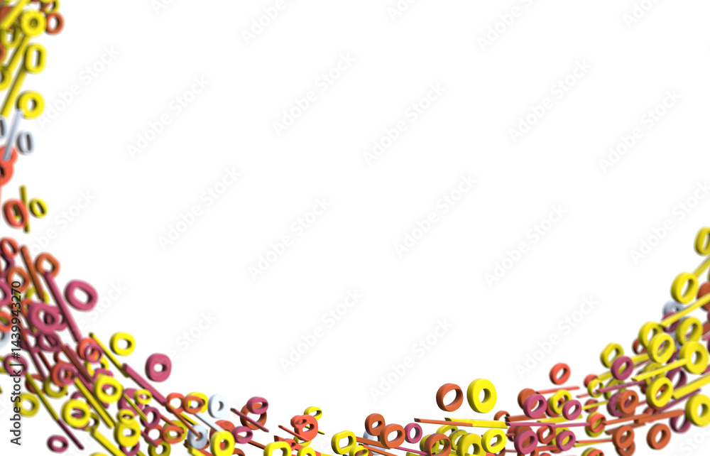 Poster 3d Sales icons floating in the air 3D rendering