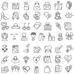 Art & Illustration A collection of minimalistic line icons themed around Mother's Day, Mother's Day Line Icons Set 