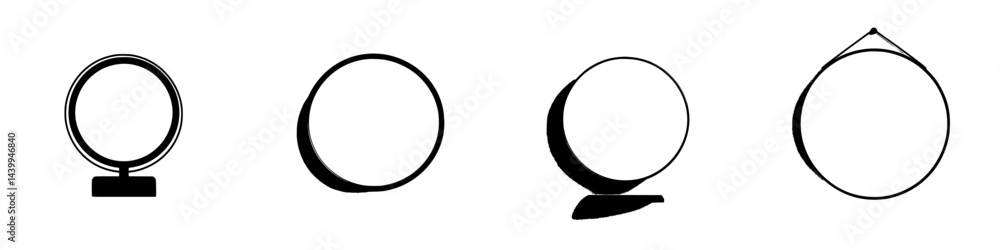 Poster vector illustration of circular icons showcasing various styles and designs suitable for modern grap