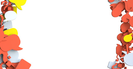 touching 3D rendering flying email icon with his fin