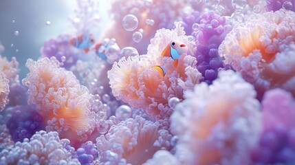 Underwater Paradise: Vibrant Coral Reef with Clownfish