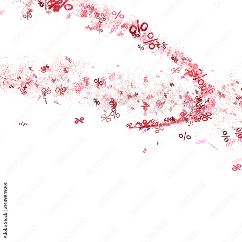 Poster Sales icons floating in the air 3D rendering