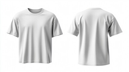 Fototapeta premium Stylish White Oversized T-Shirt Front and Back Mockup for Fashion Designs
