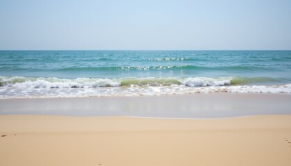 Relaxing ocean waves serene beach nature photography coastal environment peaceful viewpoint tranquility concept