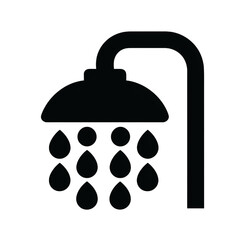 Obraz premium Simple Shower Head Water Drops Icon