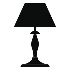 Obraz premium A table lamp silhouette vector illustration on white background 