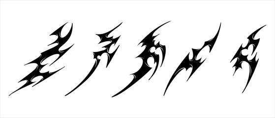 Y2K Tribal Tatto Modern Style, Abstract Tribal