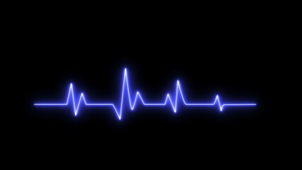 Neon heartbeat test icon. Neon heartbeat icon illustration on black background.