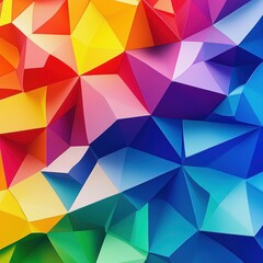 Colorful abstract geometric background, low-poly design, vibrant hues, website banner