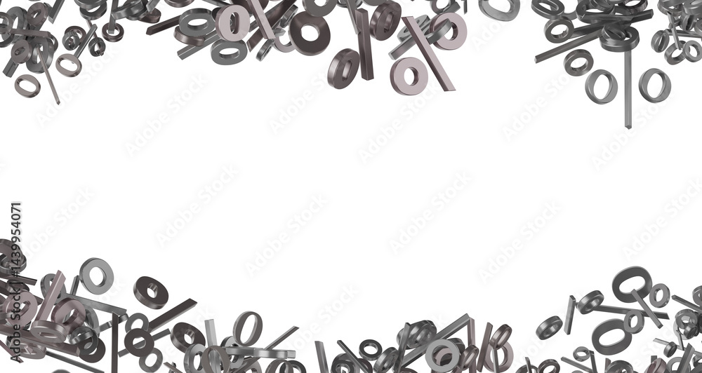 Poster Sales icons floating in the air 3D rendering