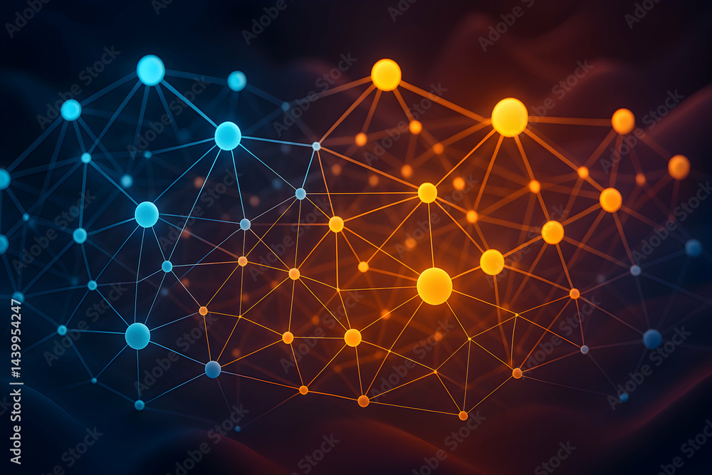 Poster abstract network connections visual representation.