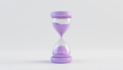Time management concept studio setting digital art minimalist environment close-up view hourglass representation
