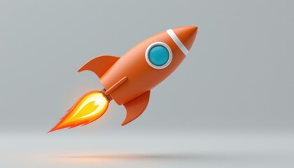 Rocket launch action space environment 3d animation dynamic perspective innovation concept for seo impact