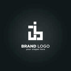 Creative Letter J and B Monogram Logo with Black Background.