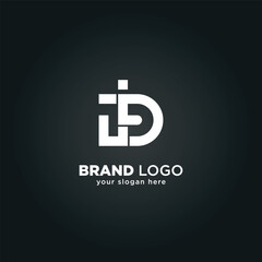 Obraz premium Creative Letter J and D Monogram Logo with Black Background.