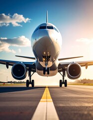 Fototapeta premium Airplane taking off from the airport