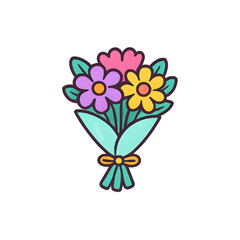 A charming bouquet of colorful flowers, perfect for conveying affection and appreciation, bursting with life and elegance, offers a gentle touch of nature's elegance.
