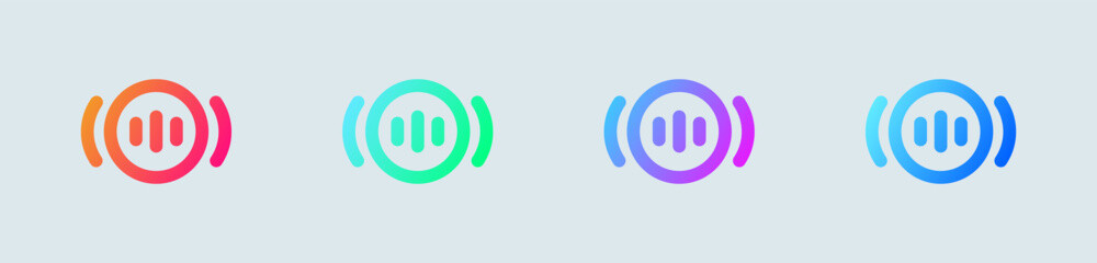 Stream line icon in gradient colors. Live signs vector illustration.
