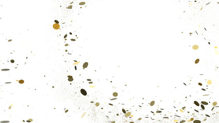 Glorious Cascade: Exquisite 3D Illustration of Glowing gold Confetti