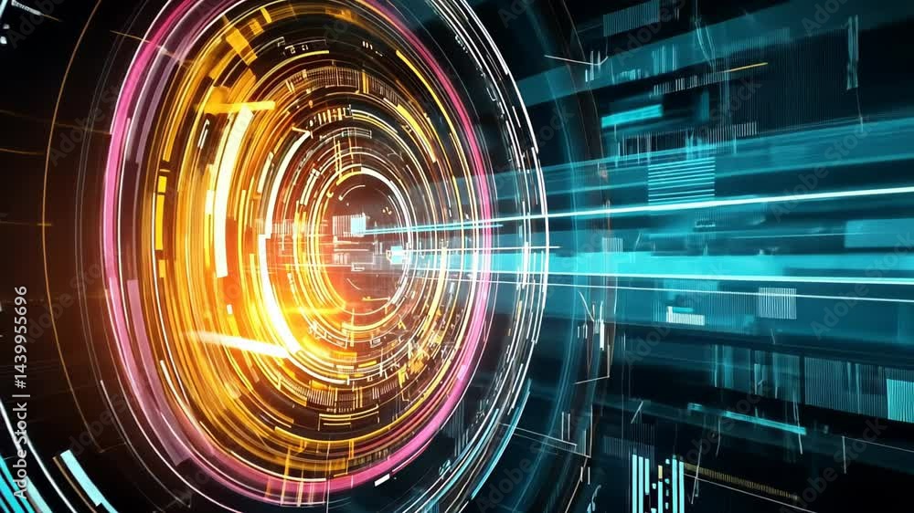 Poster exploring vibrant digital worlds through immersive animations and stunning visual effects in futuris