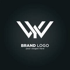 Creative Letter W and Y Monogram Logo with Black Background.