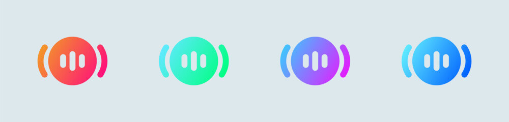 Stream solid icon in gradient colors. Live signs vector illustration.