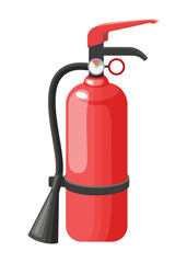 Obraz premium Fire extinguisher tank flat isolated cartoon illustration on white background