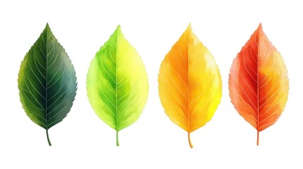 Fototapeta premium Autumn leaves watercolor illustration