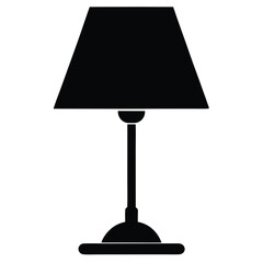 A table lamp silhouette vector illustration on white background 
