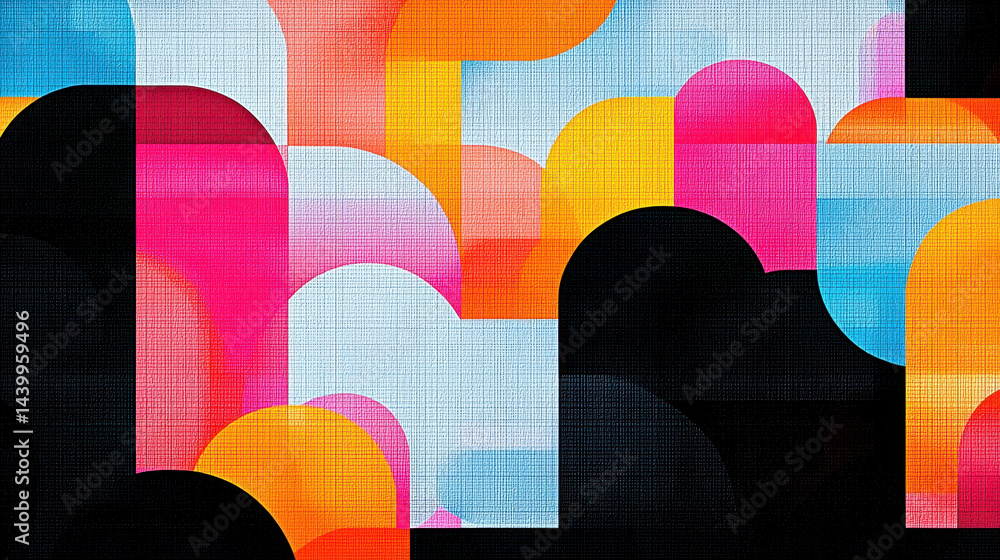 Poster a curious squirrel illustration with vibrant colors and rounded shapes creates a fun pattern with co