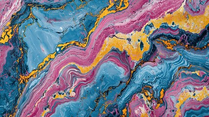 Vibrant Colorful Abstract Background Swirling Liquid Marble Paint