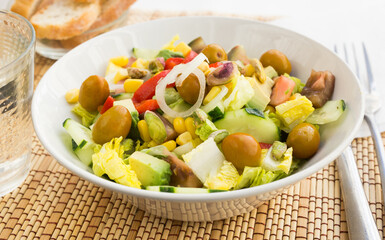 Fresh vegetarian healthy vegetable salad