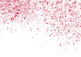 Abstract pink confetti background with percentage symbols. Ideal for sales, discounts, and promotions.