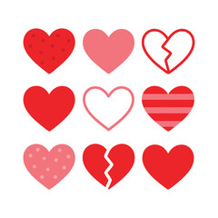 Set of Different Heart Graphics