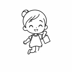 Minimalist Chibi Character Line Art Collection