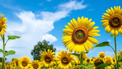 nature background with sunflower