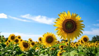 Fototapeta premium nature background with sunflower
