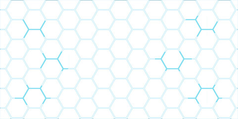 Abstract blue hexagonal backdrop design features a seamless honeycomb pattern and geometric cell structure