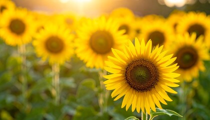 Obraz premium nature background with sunflower in sunlight 