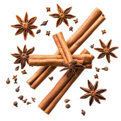 flying cinnamon sticks and anise stars