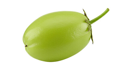 Whole Fresh Tinda Stem Attached Isolated Transparent Background PNG Light Green Detail Clean Vegetable