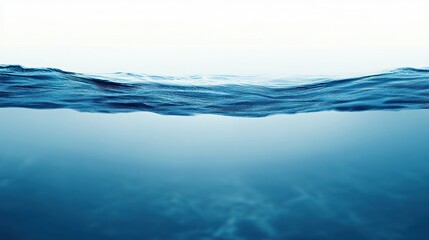 Fototapeta premium Underwater scene ocean surface, waves, clear water, sunlight, background blur