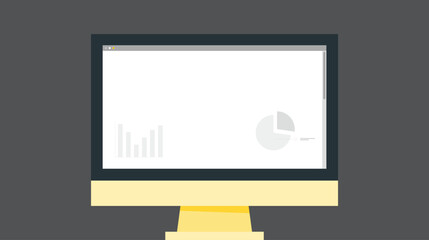 illustration of a computer screen with a sleek design, showcasing modern technology, minimalism, and clean lines, perfect for digital workspaces and tech-focused environments